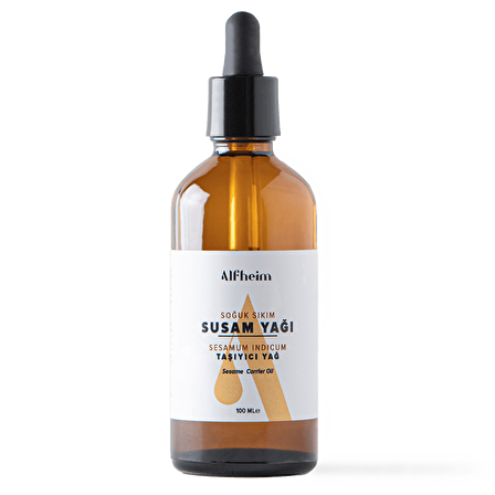Alfheim Susam Yağı Taşıyıcı Sabit Yağı/ Susam Yağı/ Aromaterapi/ Taşıyıcı Yağ/ 100 Ml